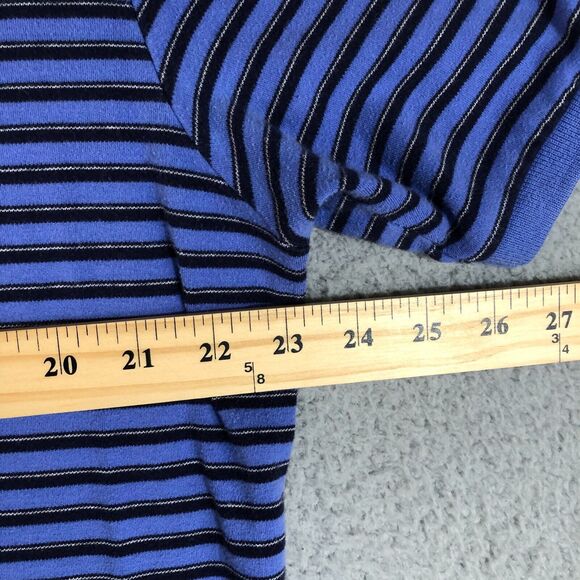 Polo Ralph Lauren Shirt Mens Large Blue Black Striped Golf‎ Pony Logo Collared - Picture 8 of 9